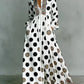 High Waisted Long Sleeve Collar Maxi Dress