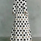 High Waisted Long Sleeve Collar Maxi Dress
