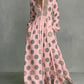 High Waisted Long Sleeve Collar Maxi Dress