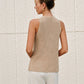 Cross-Over Collar Acrylic Nylon Tank Top