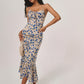 Floral Print Knotted Detail Maxi Dress