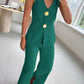 Woven Fabric Sleeveless Two Piece Pants Set
