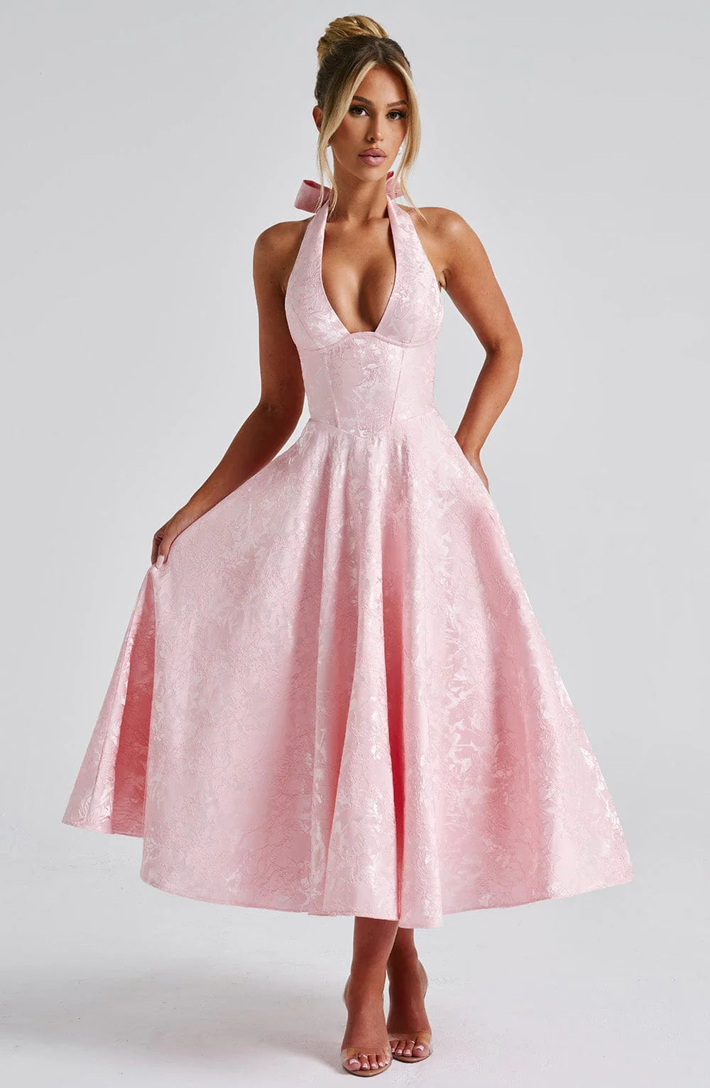 Halter Neck Midi Summer Dress