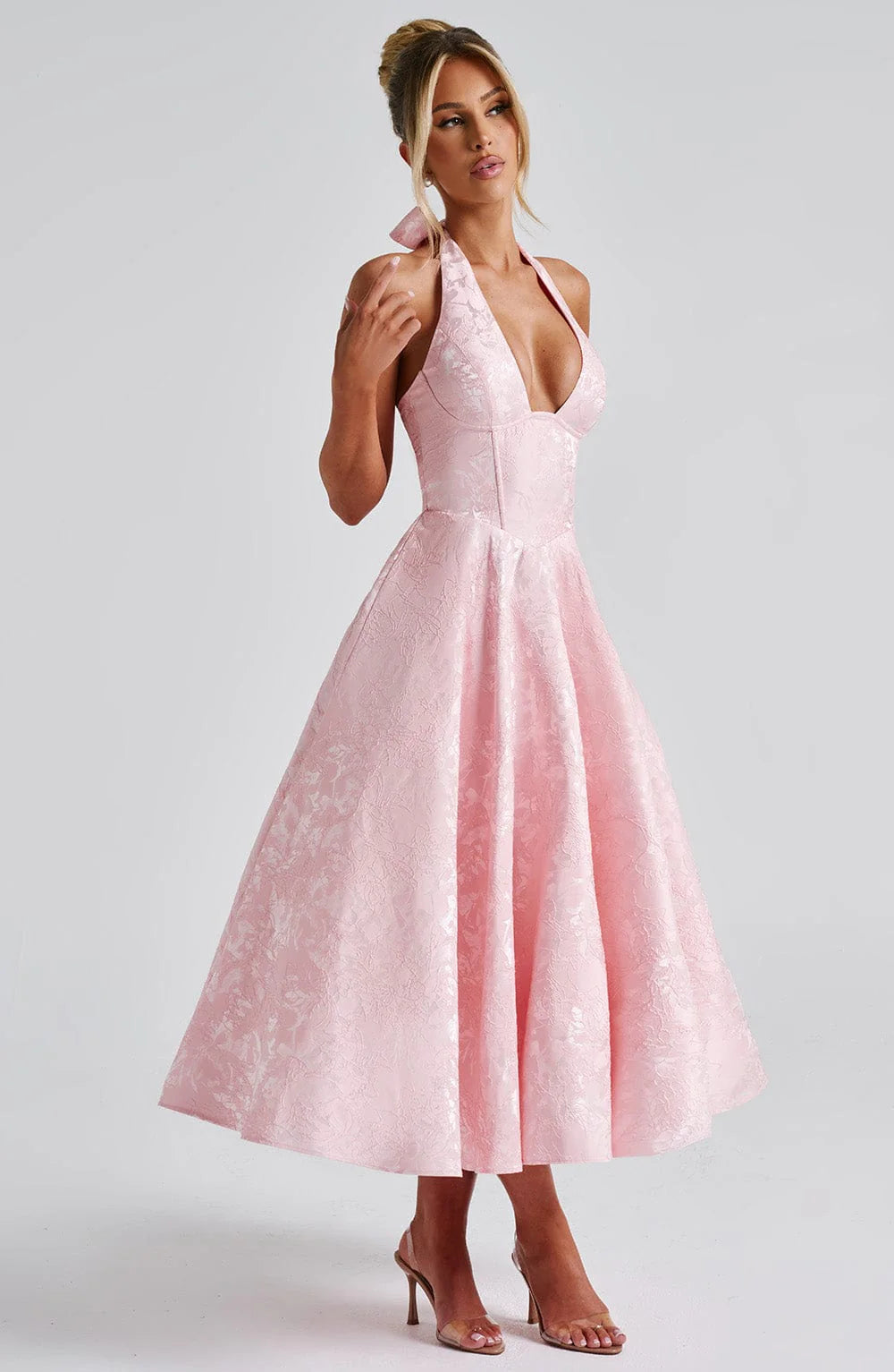 Halter Neck Midi Summer Dress