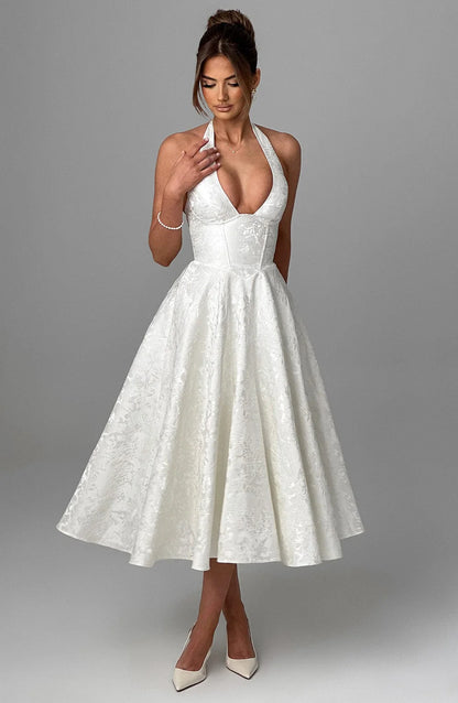 Halter Neck Midi Summer Dress