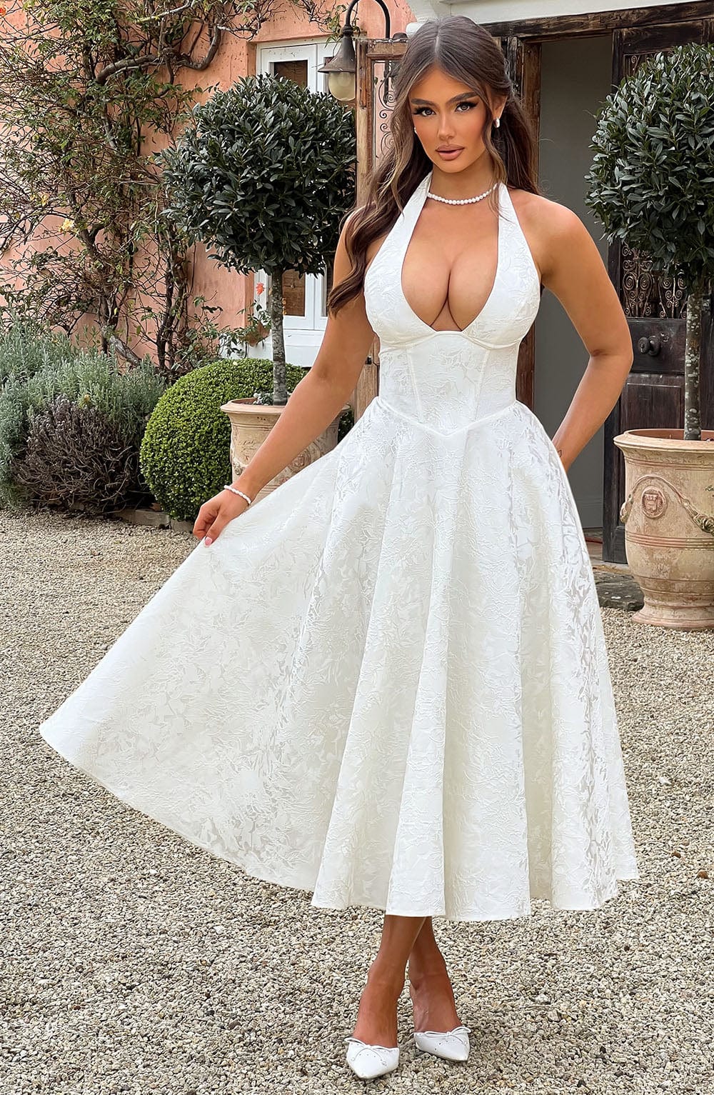Halter Neck Midi Summer Dress