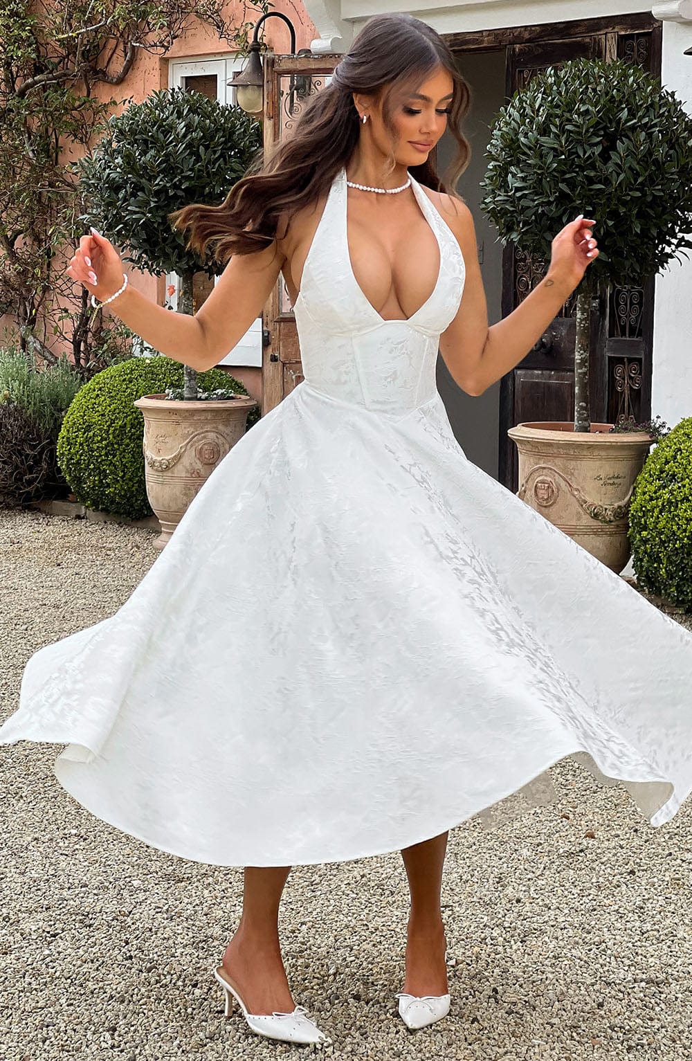 Halter Neck Midi Summer Dress