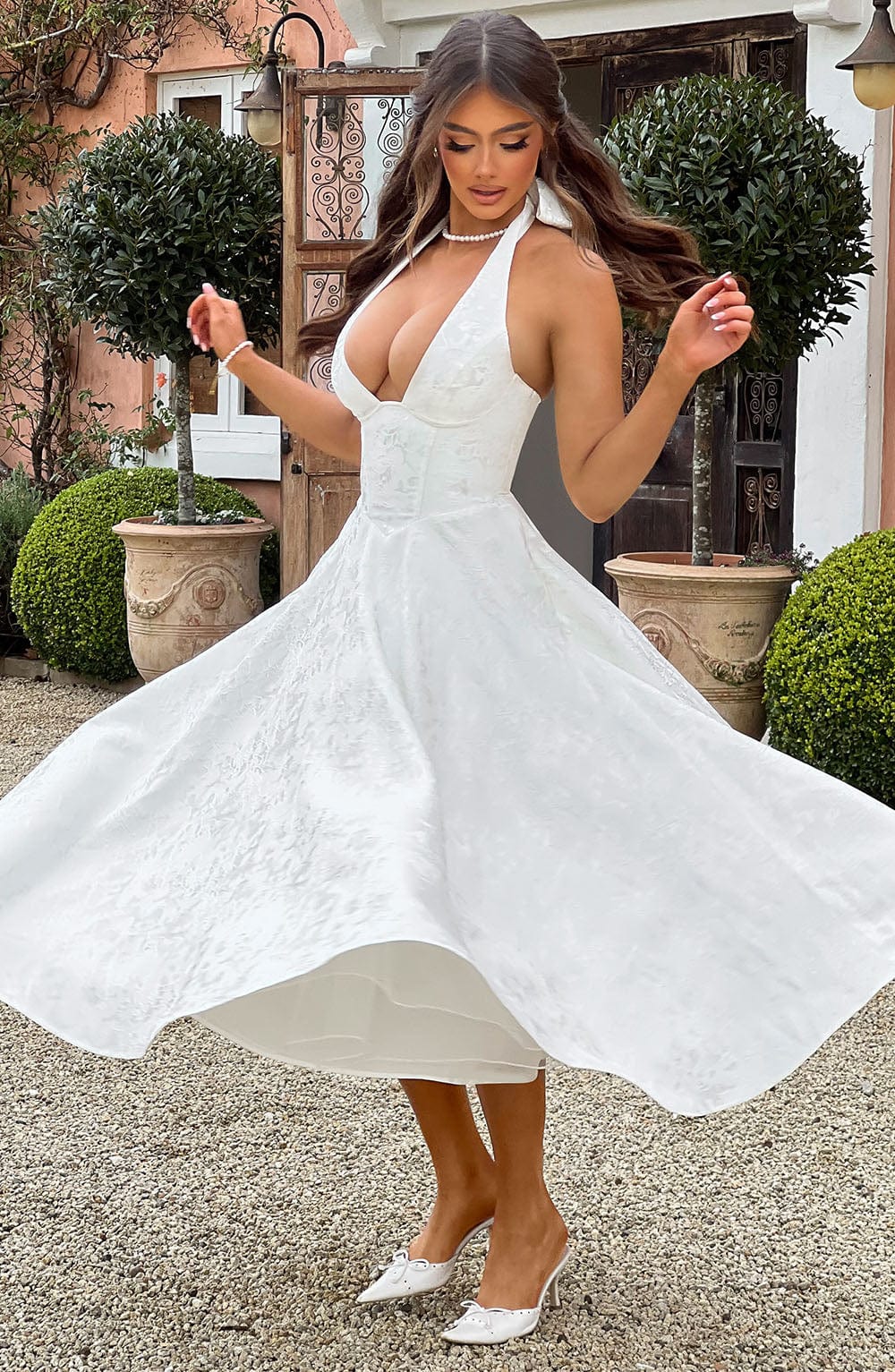 Halter Neck Midi Summer Dress