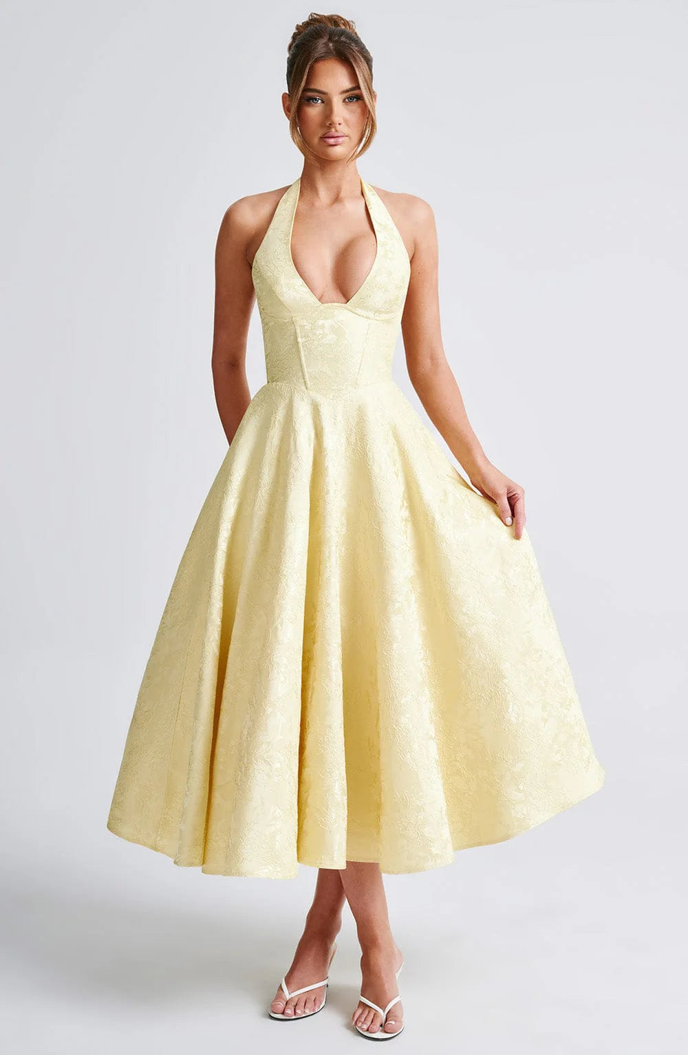 Halter Neck Midi Summer Dress