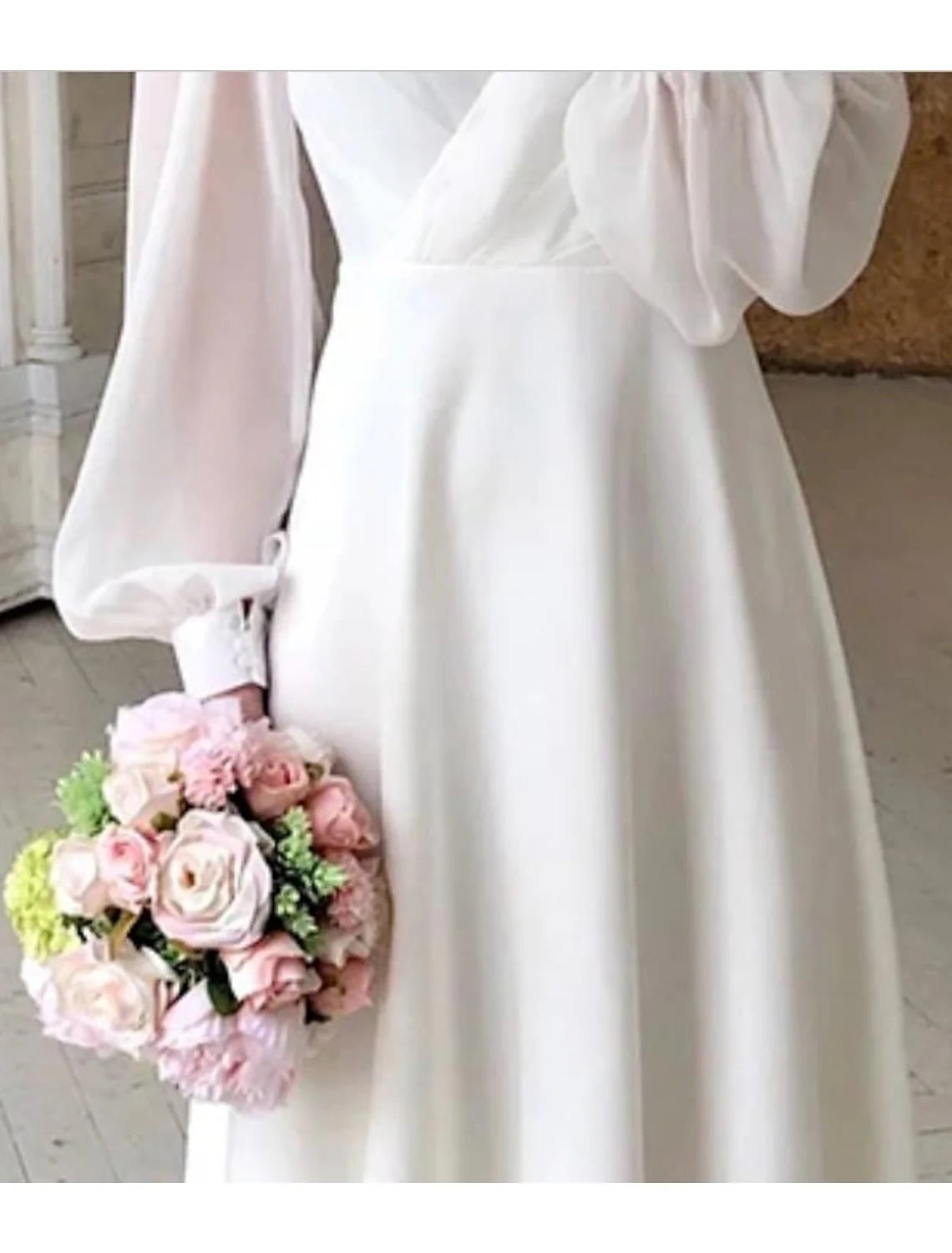 Long Sleeve Round Neck Wedding Guest Dress