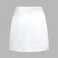 Satin Lace Trim Two Piece Skirt Set