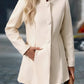 Wool Blend Long Button-Up Coat