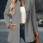 Wool Blend Long Button-Up Coat