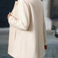 Wool Blend Long Button-Up Coat