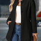 Wool Blend Long Button-Up Coat
