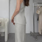 Woven Fabric Sleeveless Two Piece Pants Set
