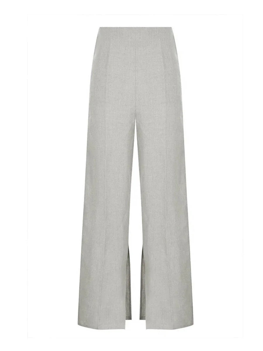Woven Fabric Sleeveless Two Piece Pants Set