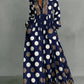 High Waisted Long Sleeve Collar Maxi Dress
